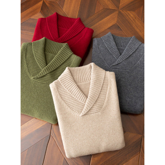 Men's Casual Fashion Collar Wool Pullover Sweater - YLORESHOP