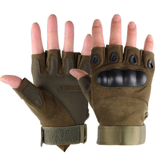 Military Fans Tactical Men's Outdoor Mountaineering Protective Wear-resistant Non-slip Fingerless Gloves - YLORESHOP