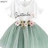 Summer Kids Girls Clothing Sets 2 pcs T-shirt Hole Pants Set - YLORESHOP