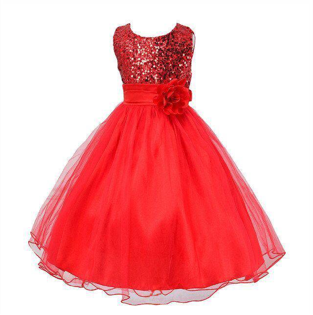 Baby Sequin Dress Flower Girl Wedding Princess Dress - YLORESHOP