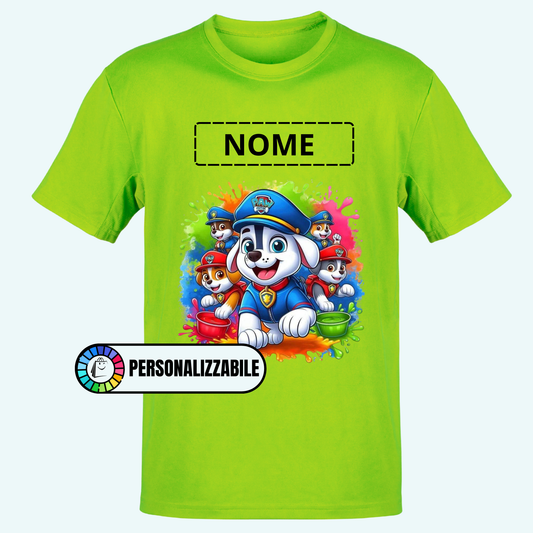T-shirt per bambini stampa PW-PATROL/ personalizza con nome - YLORESHOP