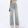 Light Blue Washed High Waist Jeans For Women - YLORESHOP