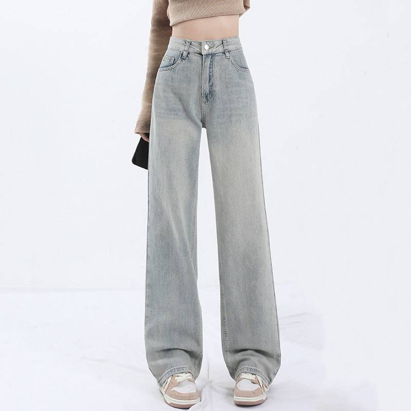 Light Blue Washed High Waist Jeans For Women - YLORESHOP