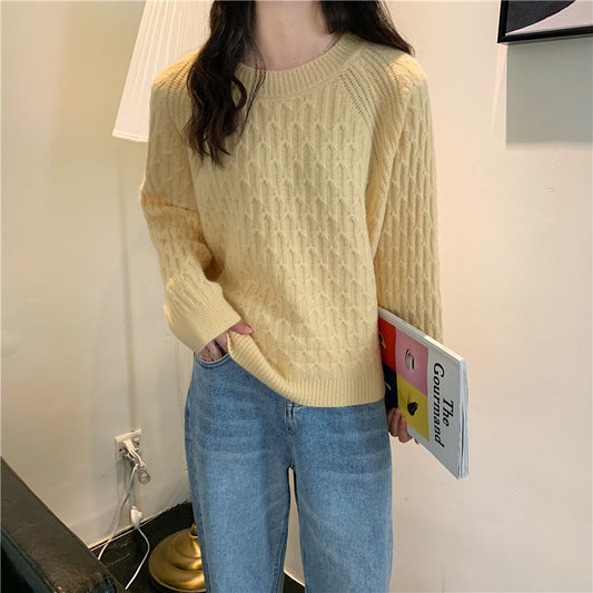 Pullover solid color sweater - YLORESHOP