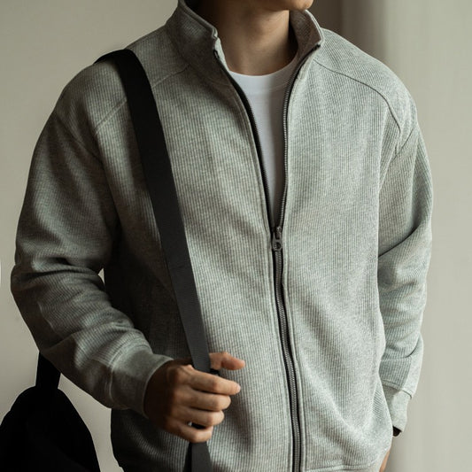 Maillard Double Zipper Raglan Sleeve Long Sleeve Coat For Men - YLORESHOP