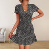 Fashion V-neck Loose Casual Holiday Floral Print Dress Women - YLORESHOP