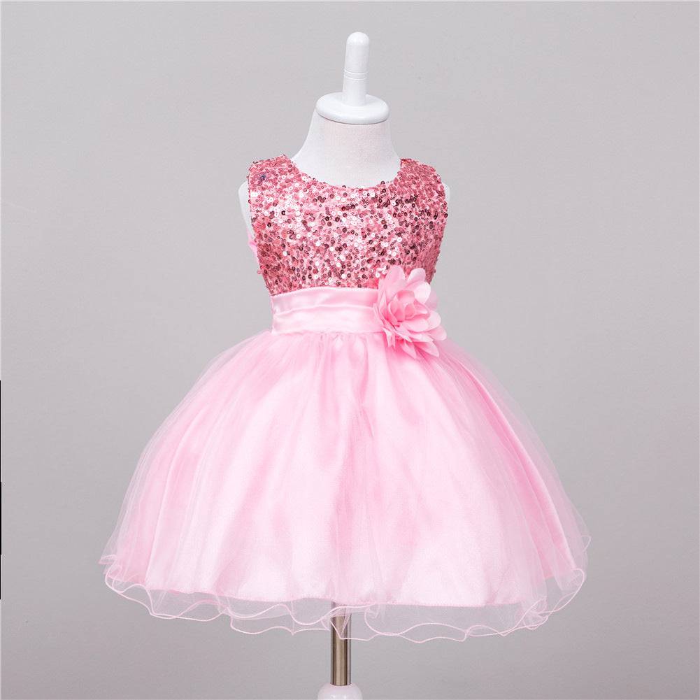 Baby Sequin Dress Flower Girl Wedding Princess Dress - YLORESHOP