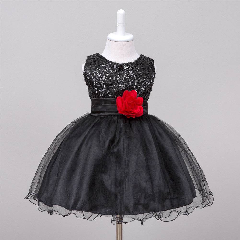 Baby Sequin Dress Flower Girl Wedding Princess Dress - YLORESHOP