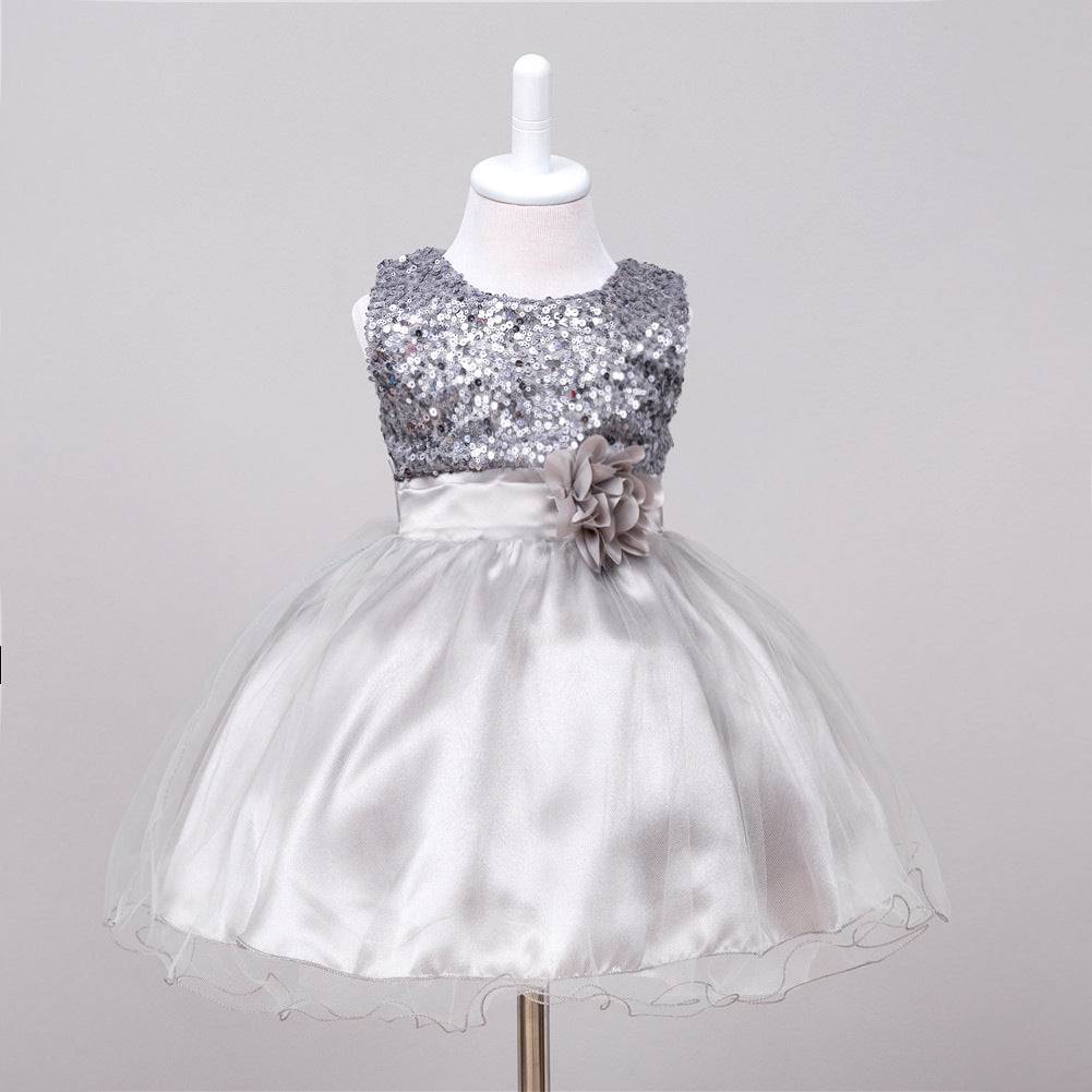 Baby Sequin Dress Flower Girl Wedding Princess Dress - YLORESHOP