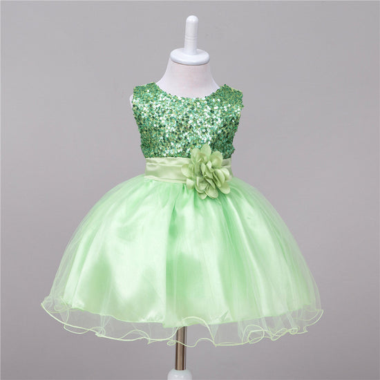 Baby Sequin Dress Flower Girl Wedding Princess Dress - YLORESHOP