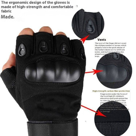 Military Fans Tactical Men's Outdoor Mountaineering Protective Wear-resistant Non-slip Fingerless Gloves - YLORESHOP