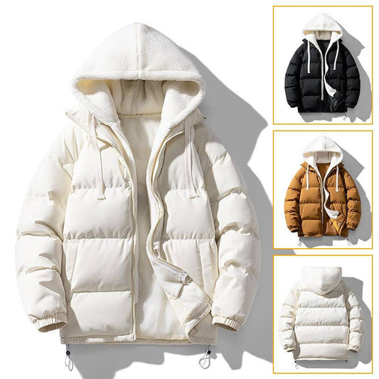 Stitching Hooded Fake Two Pieces Down Cotton-padded Clothes Couple - YLORESHOP