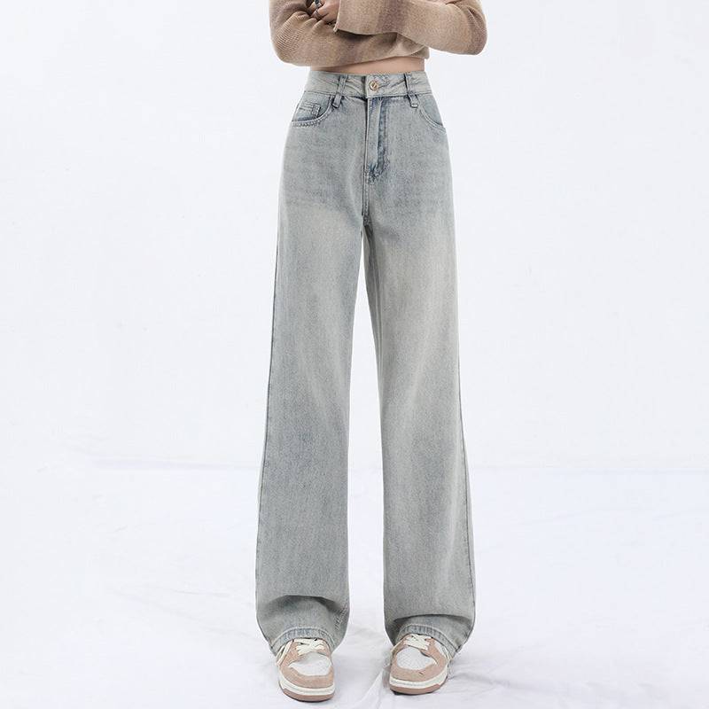 Light Blue Washed High Waist Jeans For Women - YLORESHOP