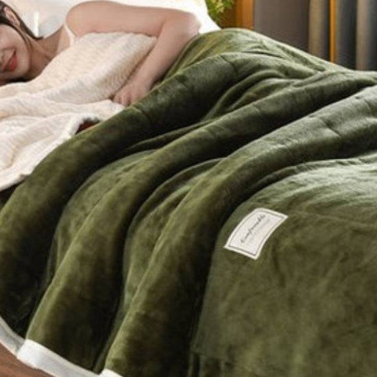 Fleece Blankets And Throws Thick Warm Winter Blankets Home Super Soft Duvet Luxury Solid Blankets On Twin Bedding - YLORESHOP