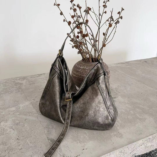 Casual Large Capacity Shoulder Crossbody Belt Buckle Underarm Tote Bag - YLORESHOP