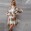 Women's Casual Woolen Women's Plaid Coat Skirt Suit - YLORESHOP