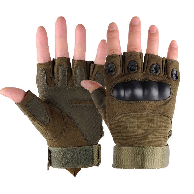 Military Fans Tactical Men's Outdoor Mountaineering Protective Wear-resistant Non-slip Fingerless Gloves - YLORESHOP