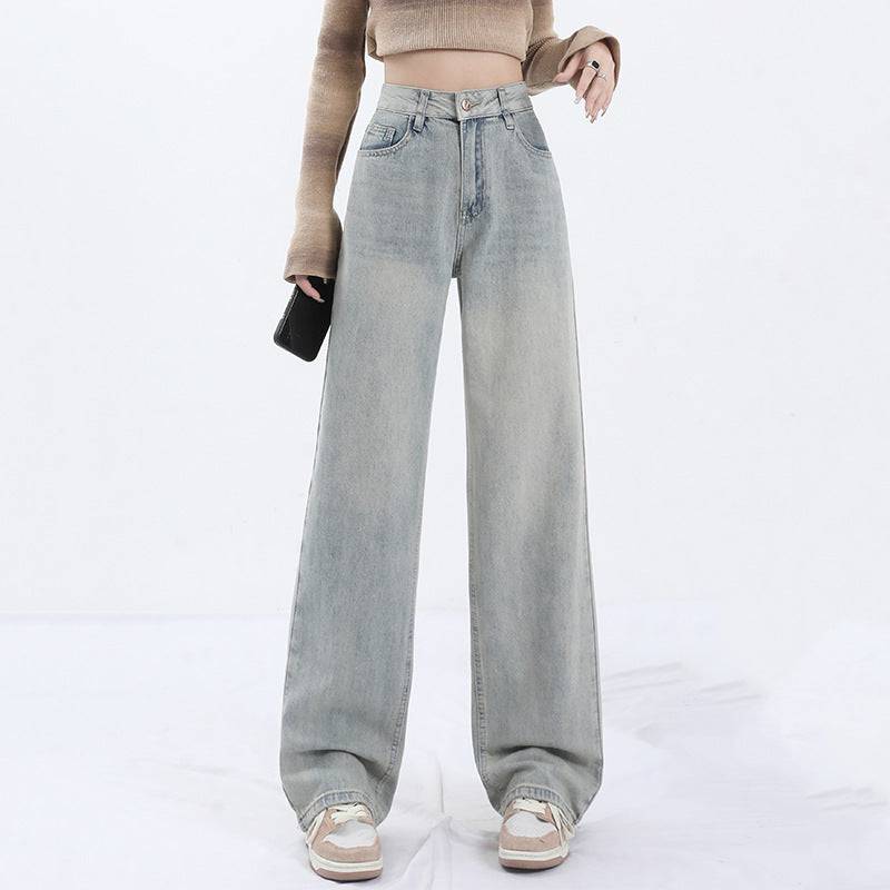 Light Blue Washed High Waist Jeans For Women - YLORESHOP