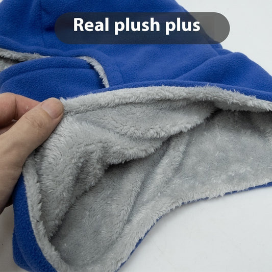 Sciarpa invernale con cappuccio in pile, antivento, antifreddo, calda, mascherina termica.