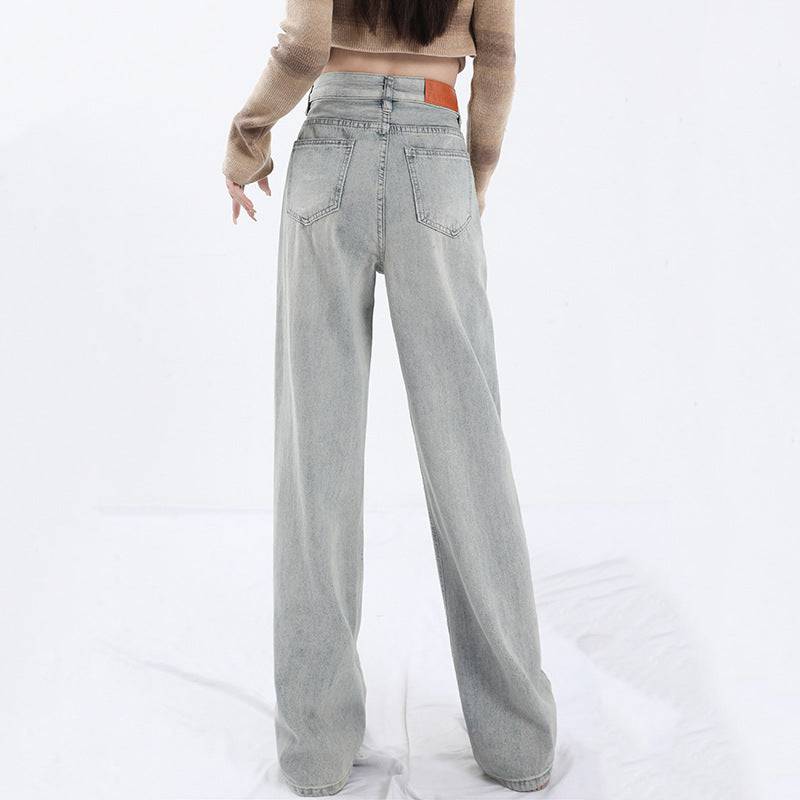 Light Blue Washed High Waist Jeans For Women - YLORESHOP