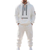 Men's Casual Sportswear Set, Fleece Lined Hoodie, Multi-Pocket Zipper Two-Piece