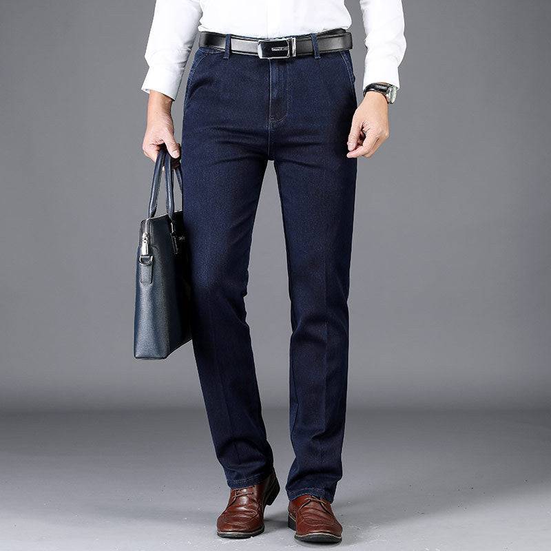 Stretch Casual Men's Trousers Straight High Waist Jeans - YLORESHOP
