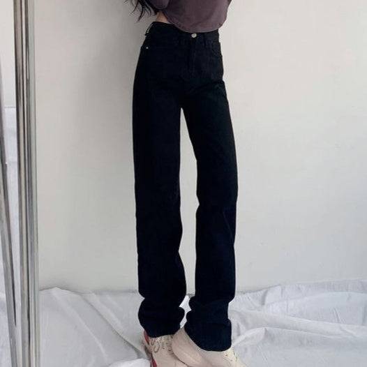 New High Waist Straight Mopping Pants - YLORESHOP