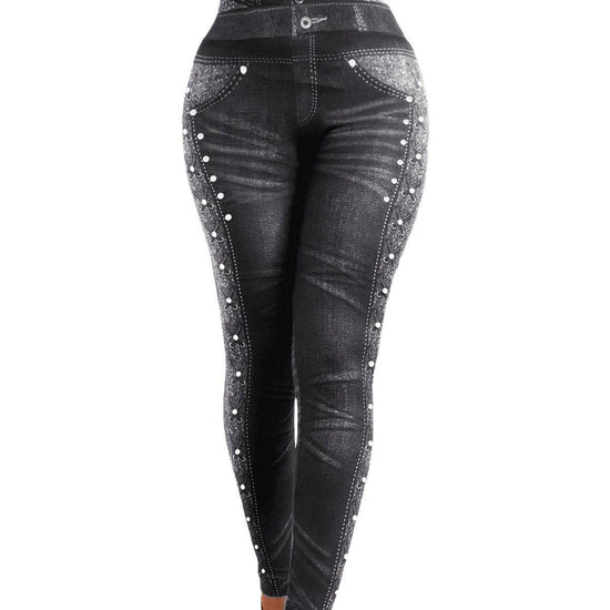 Denim Yoga Pants Skinny Hip Raise Slim Fitted Waist - YLORESHOP