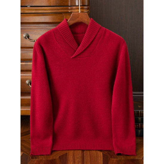 Men's Casual Fashion Collar Wool Pullover Sweater - YLORESHOP